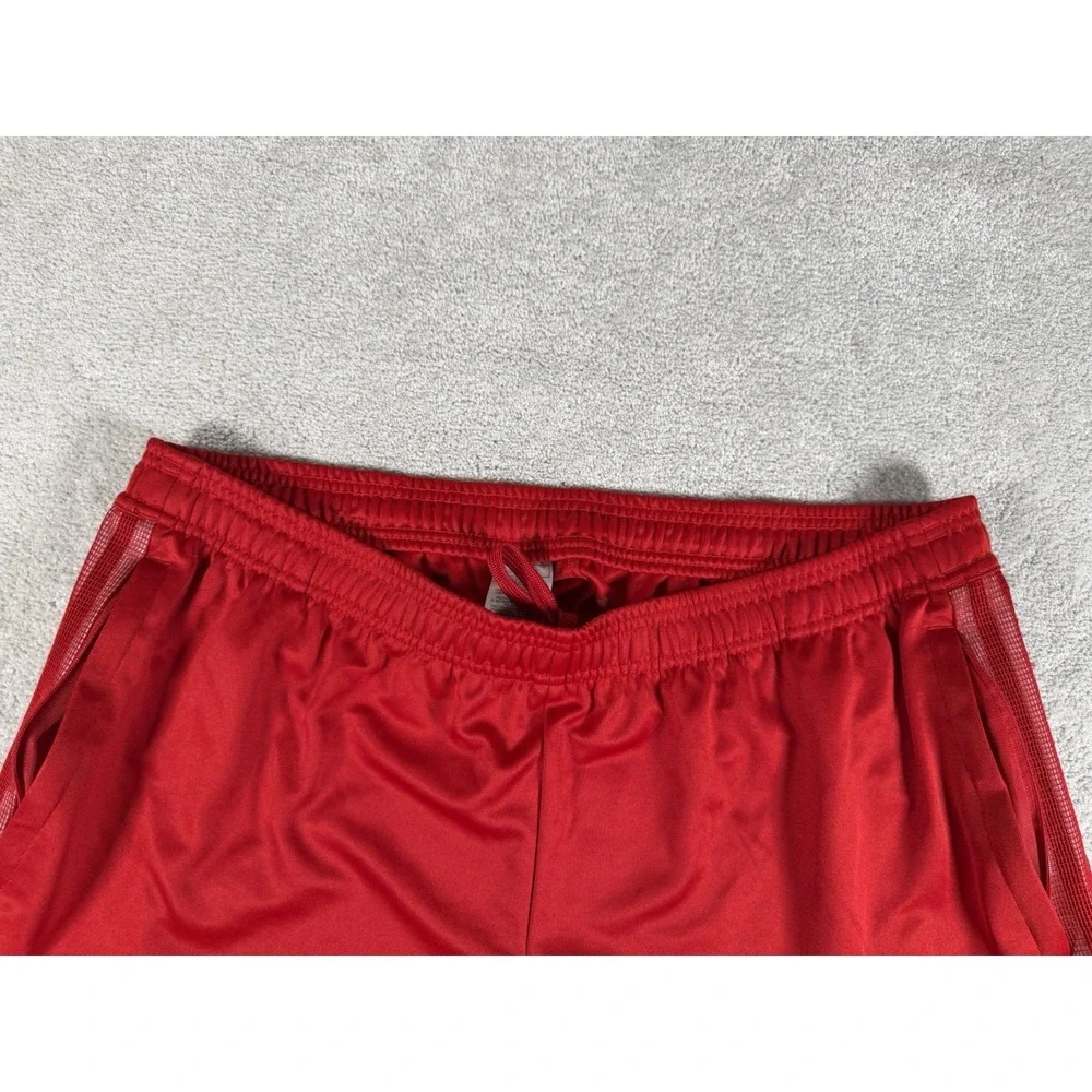 Adidas Track Pants‎ Mens 2XL Red AEROREADY Mesh Stripe Ankle Zip Pockets GT6841